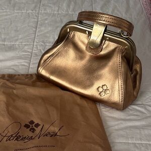 Patricia Nash Metallic Bronze Mini Frame Satchel
